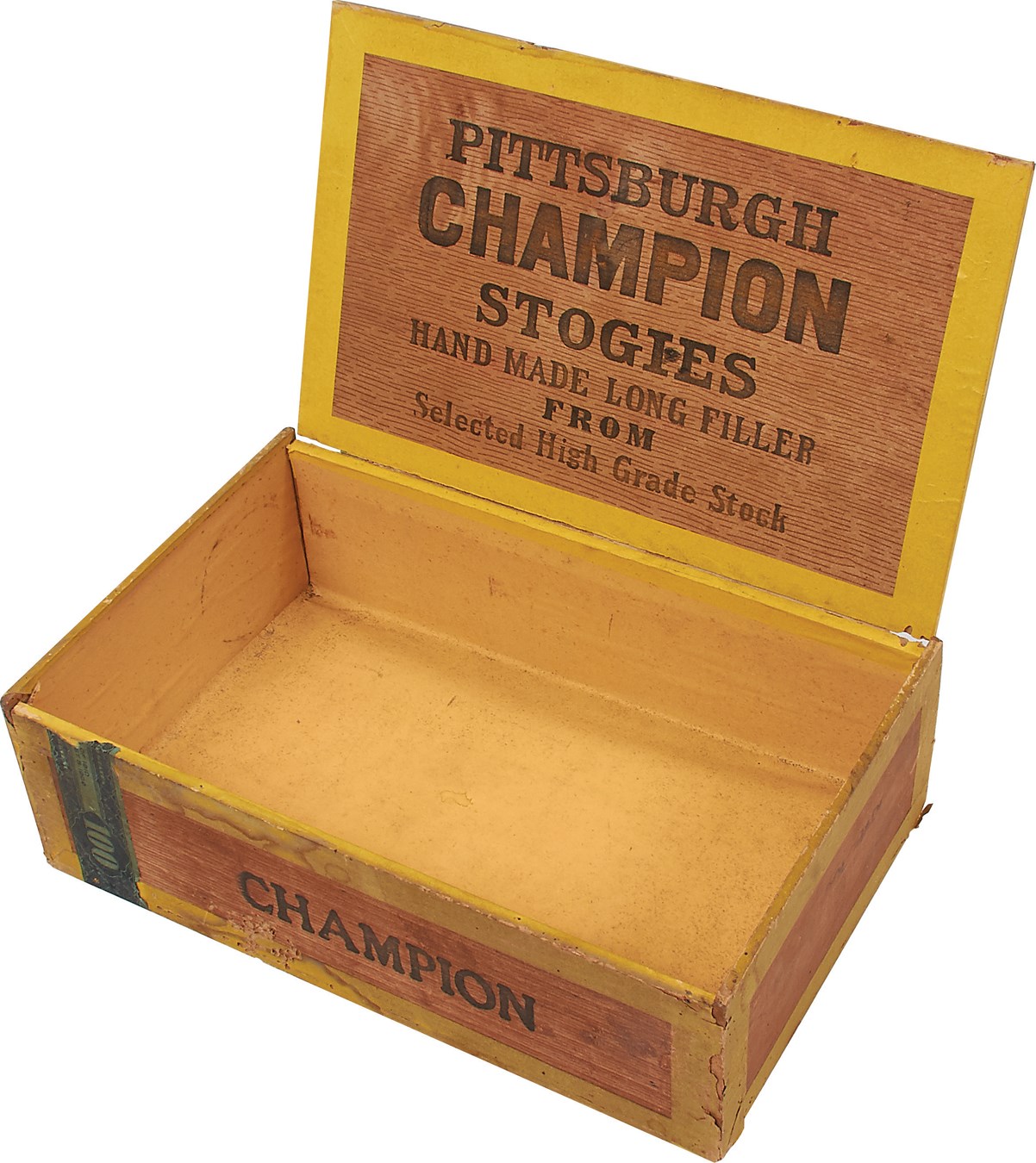 Early Baseball - 1909 World Champion Pittsburgh Pirates "Pittsburgh Champions Stogies" Cigar Box