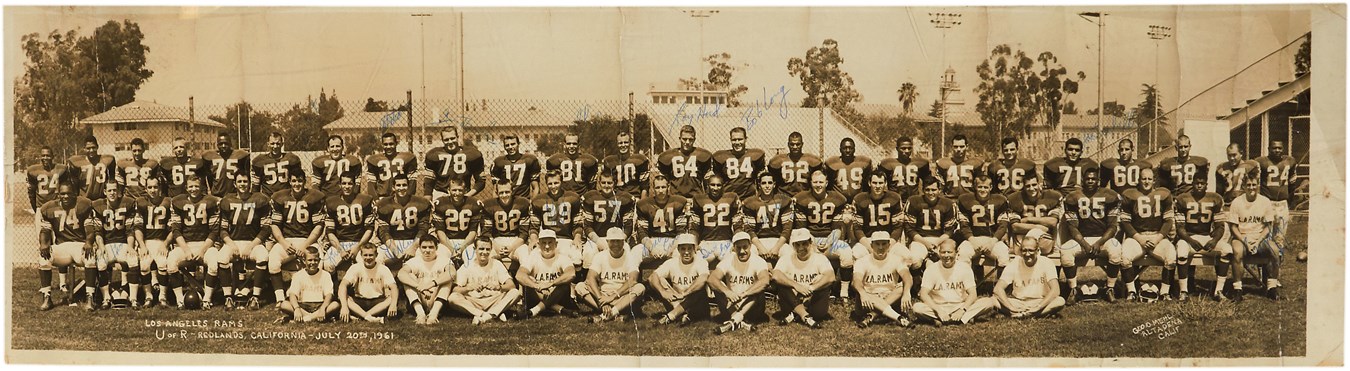 1961 Los Angeles Rams Signed Panoramic Photograph (PSA, JSA)