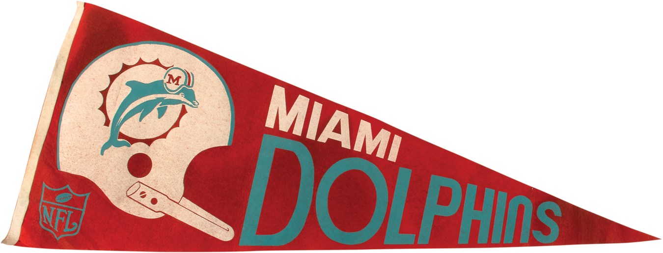 MASSIVE Miami Dolphins "Promotional" Felt Pennant from Super Bowl VII - OVER 7 FEET LONG - From their 1972 Perfect Season