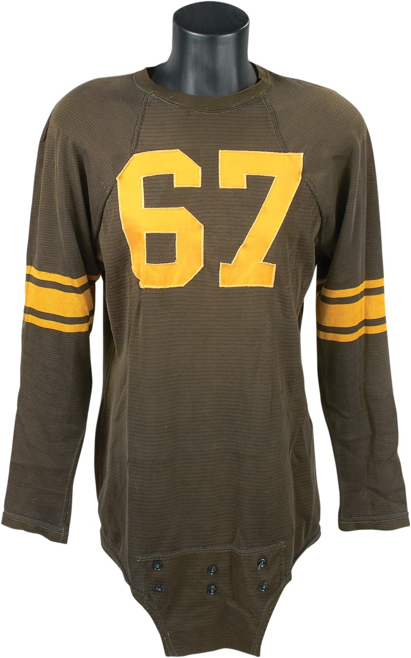 - Truett Smith 1952 Pittsburgh Steelers Game Worn Jersey from QB Jim Finks (MEARS Letter)