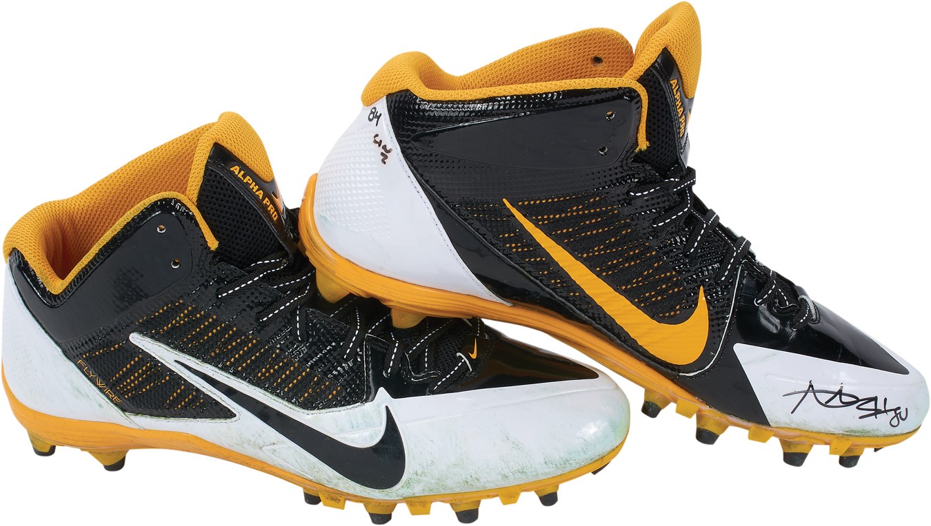 Football - December 28, 2014 Antonio Brown Signed Game Worn Cleats (Photo-Match)