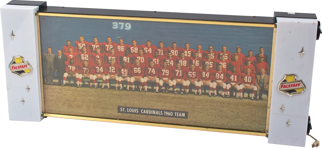 Football - 1960 St. Louis Cardinals Football Falstaff Beer Lighted Sign