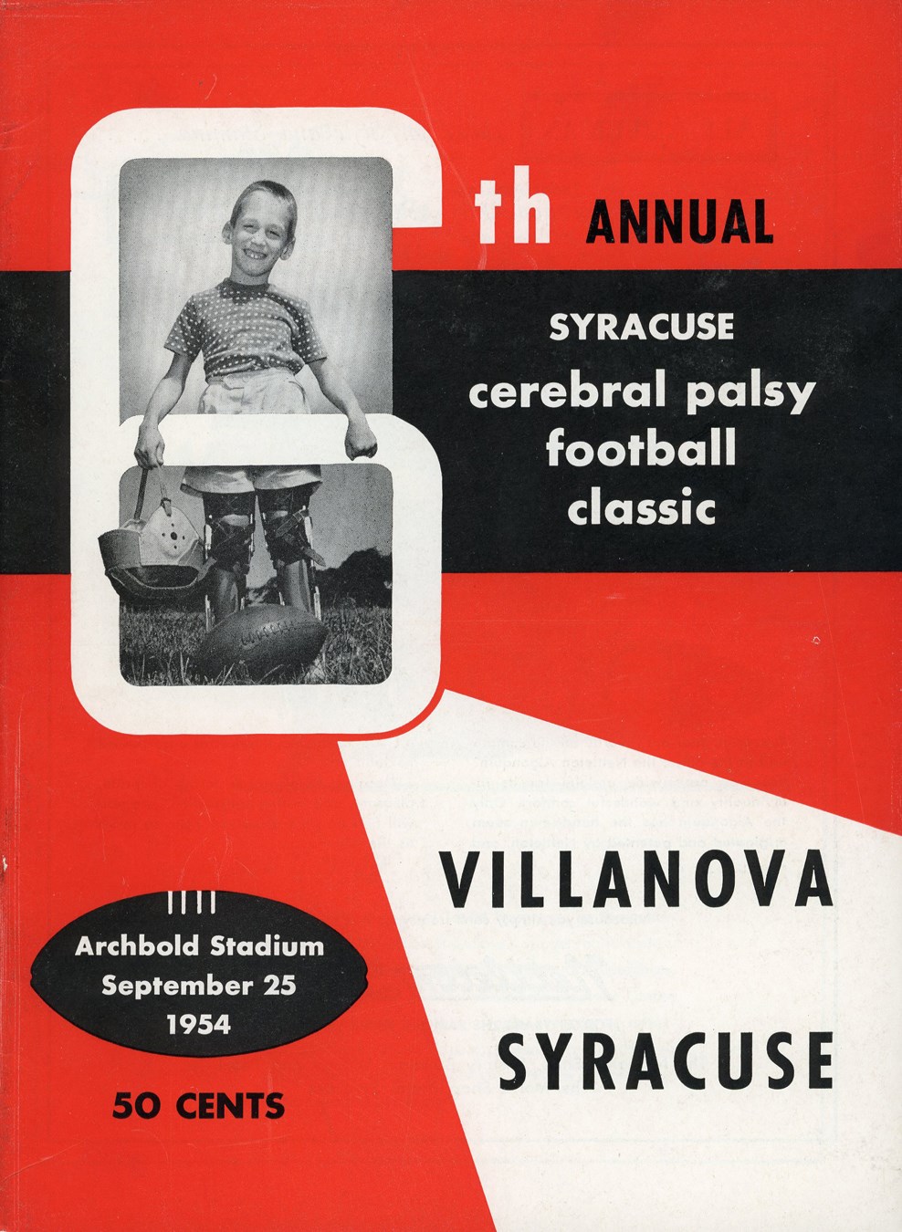 Football - 1954 Jim Brown's First College Football Game Program