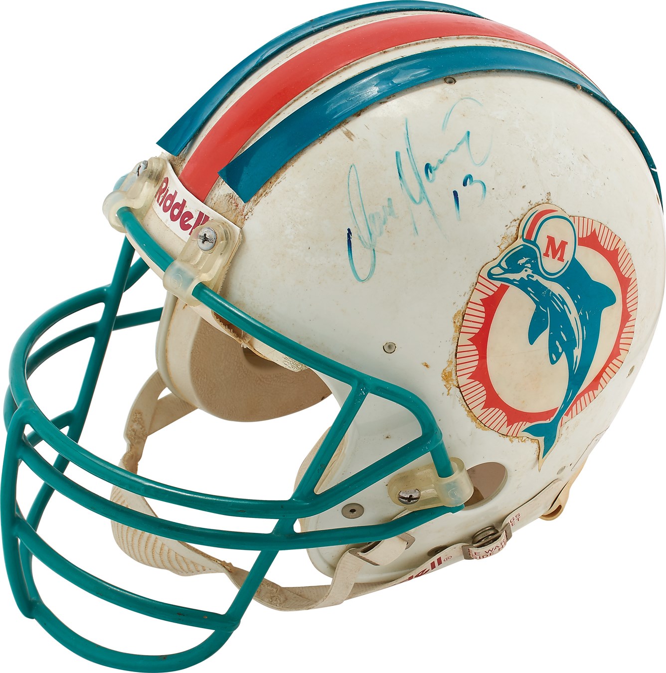 - 1984-86 Miami Dolphins Game Used Helmet Vintage-Signed by Dan Marino