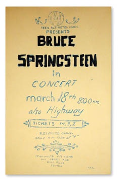 Bruce Springsteen - Bruce Springsteen Monmouth YWHA Concert Poster