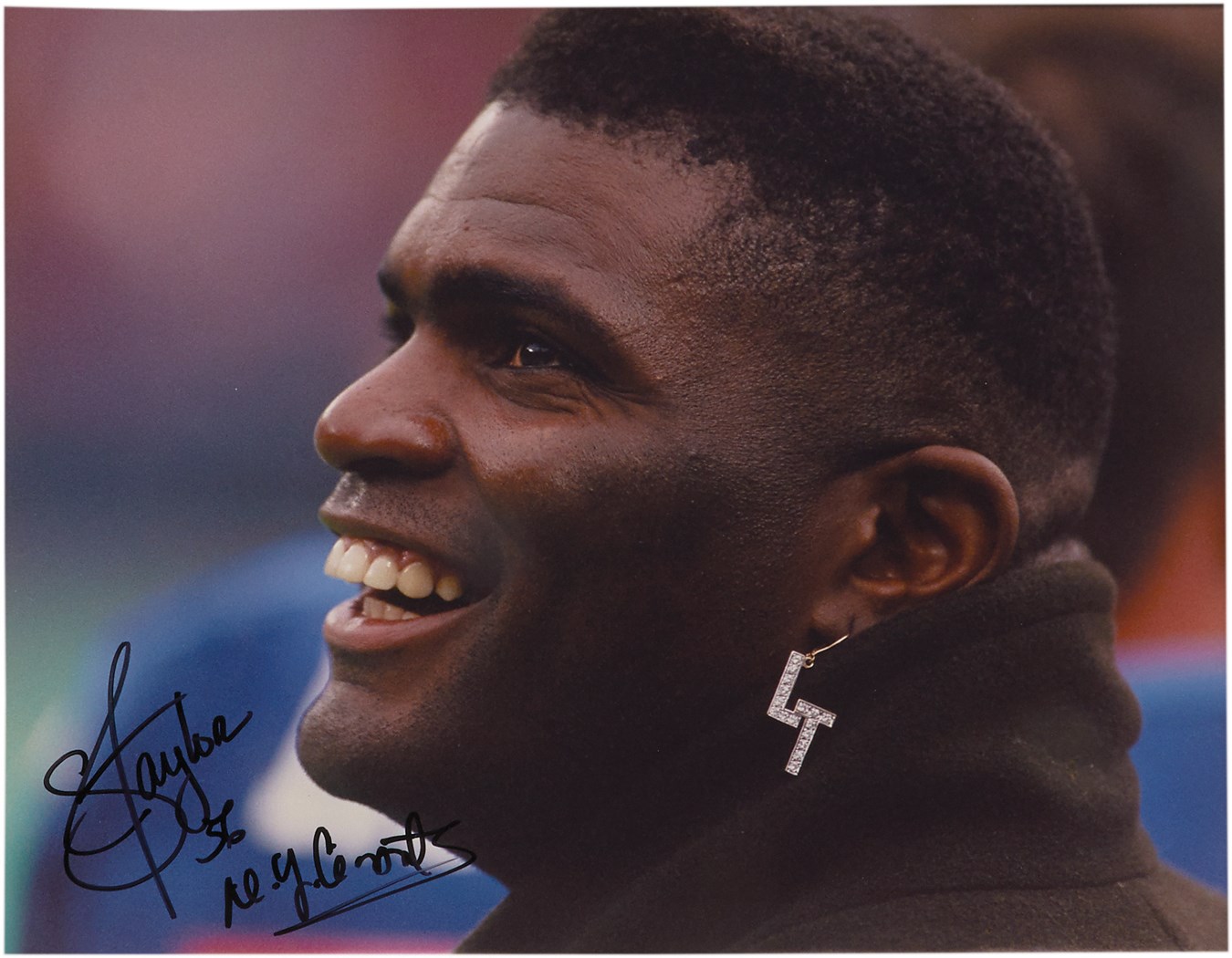 Exemplary Lawrence Taylor 16x20” In Person Signed Photograph from VIP Photographer Richard Brightly