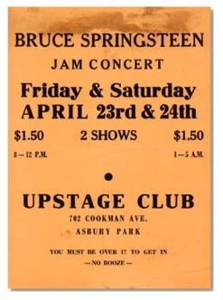 - 1973 Bruce Springsteen Jam Concert Handbill