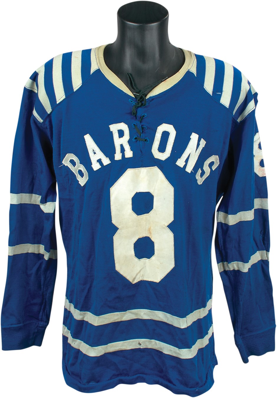 - 1950s Cleveland Barons AHL Game Worn Tie-Down Hockey Jersey