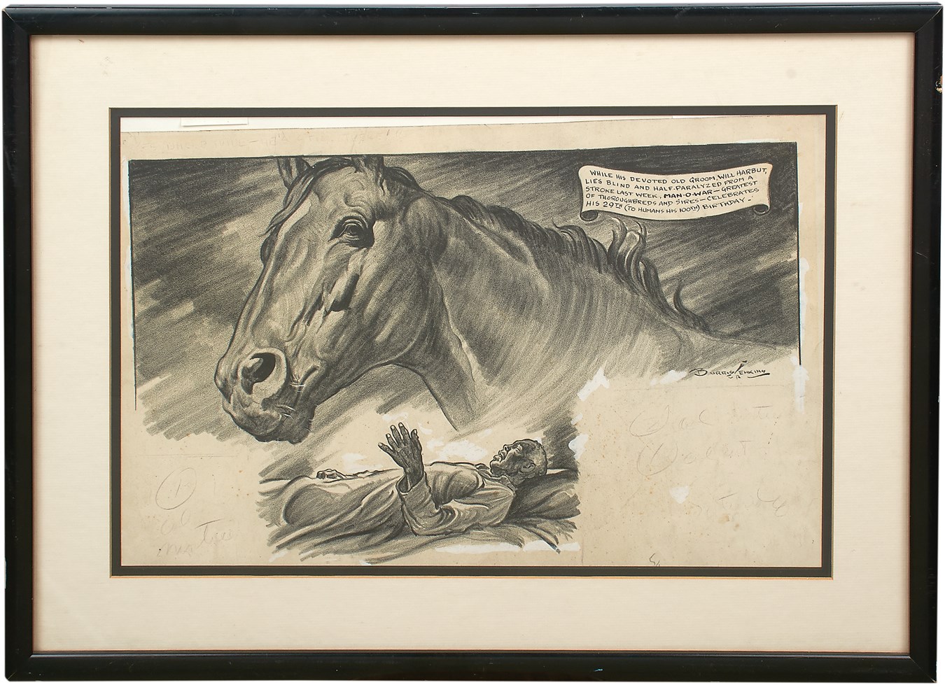 Horse Racing - 1946 Man O' War Newspaper Original Art by Burris Jenkins