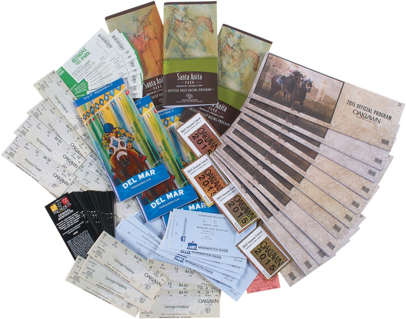 Horse Racing - American Pharoah Program & Ticket Collection - with Maiden & First Win (100+)