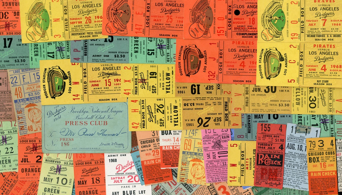 Jackie Robinson & Brooklyn Dodgers - Amazing Brooklyn Dodger Ticket Collection (170+)
