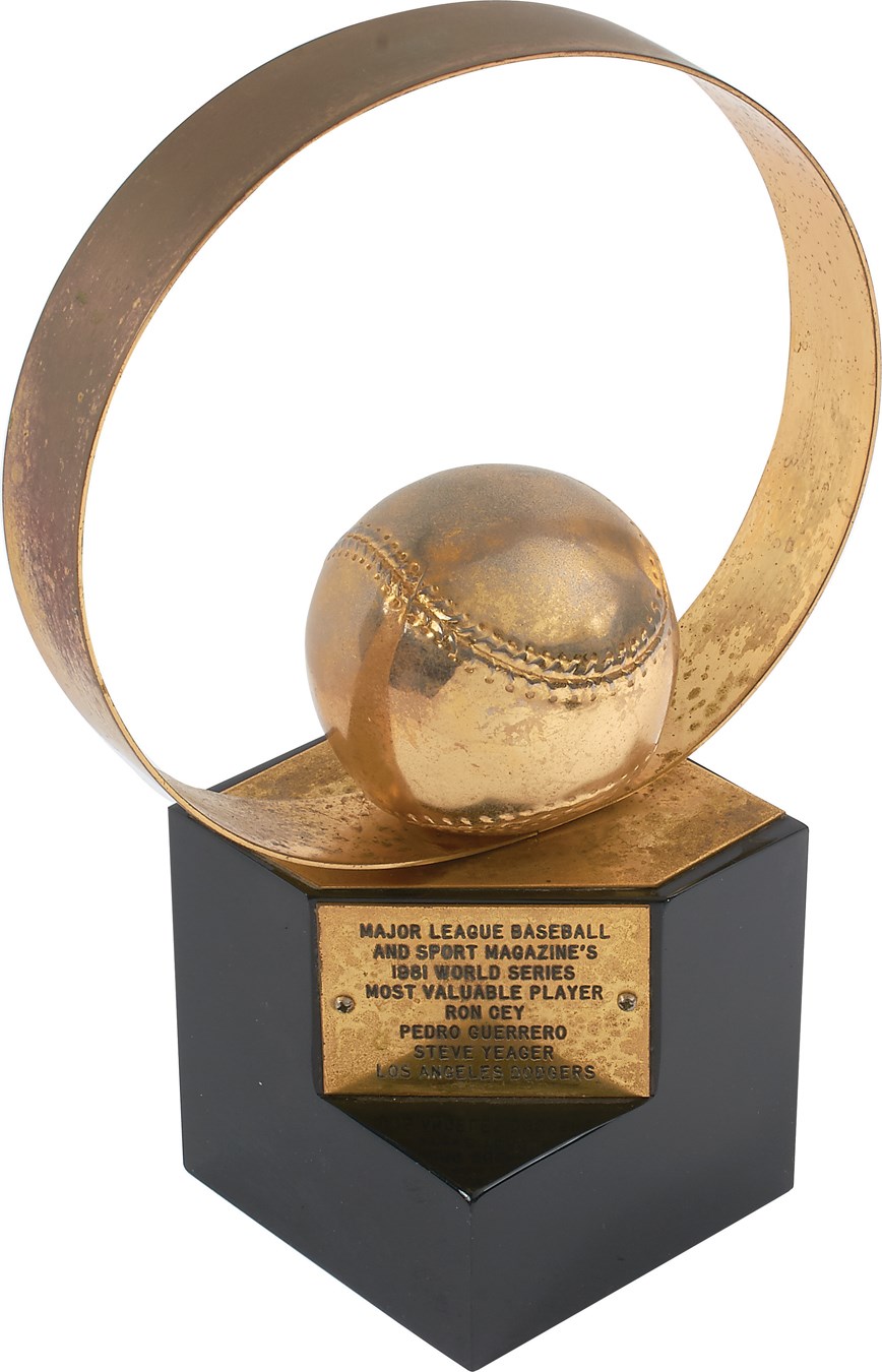 Jackie Robinson & Brooklyn Dodgers - 1981 Pedro Guerrero World Series MVP Trophy