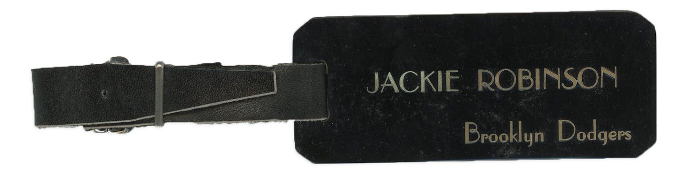 - Jackie Robinson's Custom Engraved Brooklyn Dodgers Luggage Tag - LOA from Rachel Robinson