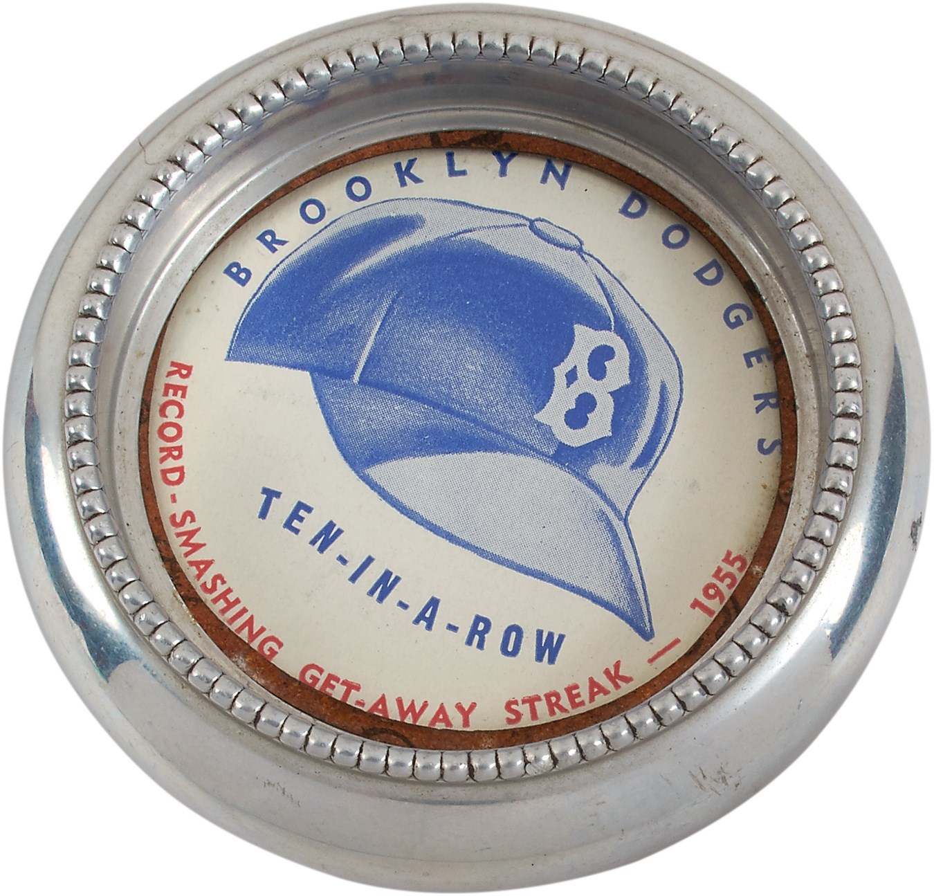 Jackie Robinson & Brooklyn Dodgers - 1955 World Champion Brooklyn Dodgers Glass Coaster