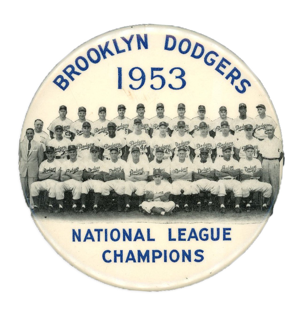 - 1953 Brooklyn Dodgers "Jumbo" Celluloid Pin
