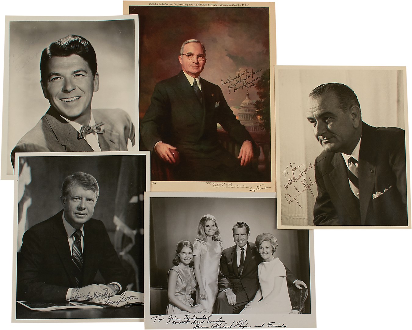 Jim Schendel Autograph Collection - Exceptional Presidential Signed Vintage Photos Inscribed to Long-Time Collector (5)