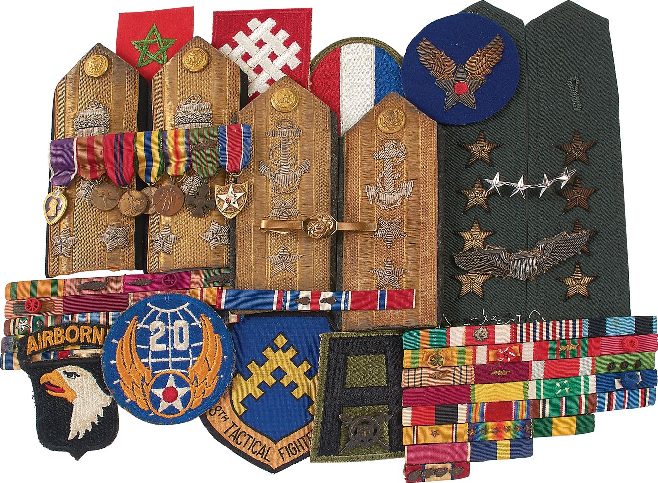 Jim Schendel Autograph Collection - Military Generals & Admirals Personally Gifted Mementos Collection with Uniform Patches (100+)