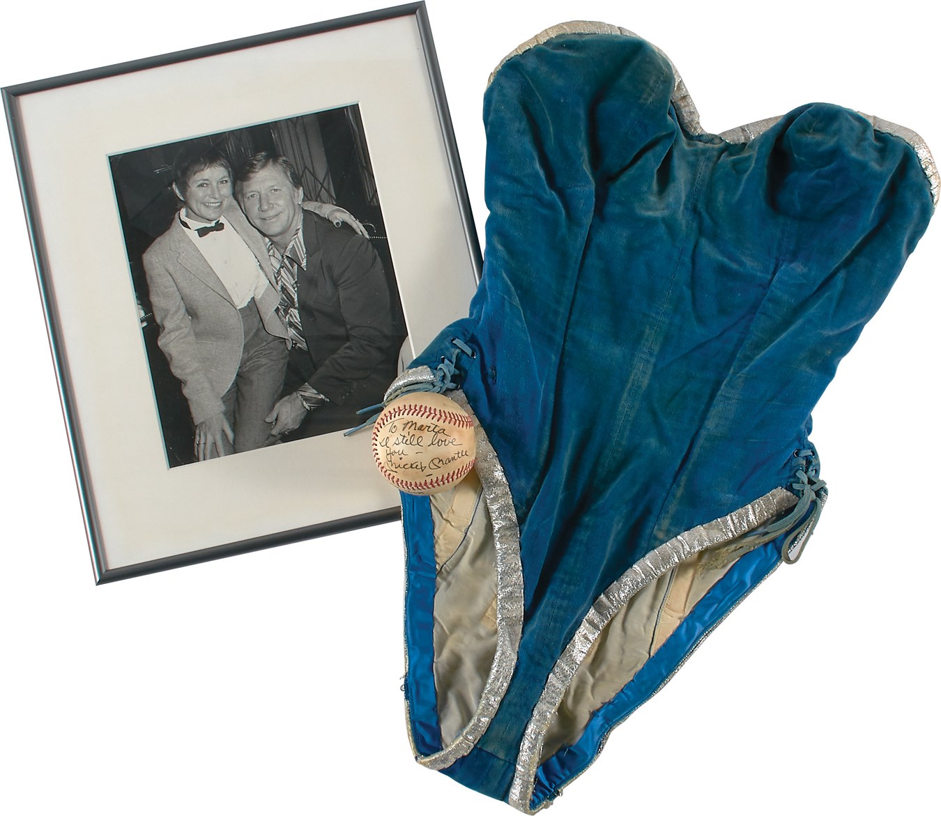 Mantle and Maris - Mickey Mantle Signed "I Still Love You" Baseball to Playboy Bunny Ex-Girlfriend with Bunny Suit and Impeccable Provenance (Photo-Match)