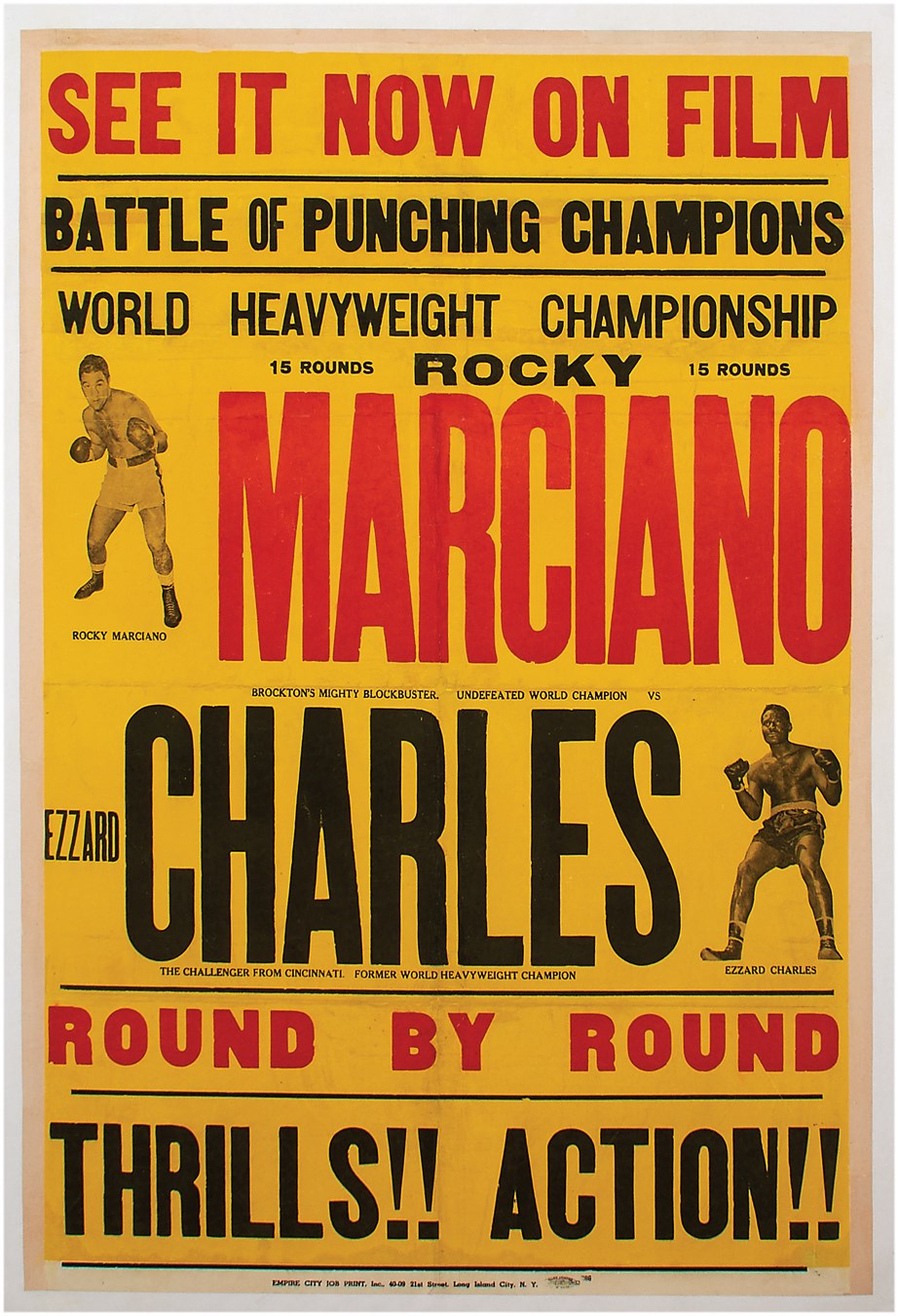 Marciano vs. Charles Fight Film Poster