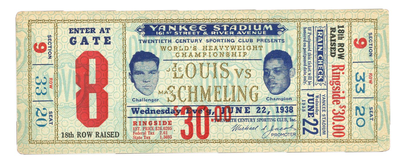 Muhammad Ali & Boxing - Louis-Schmelling II Full Ticket (1938)