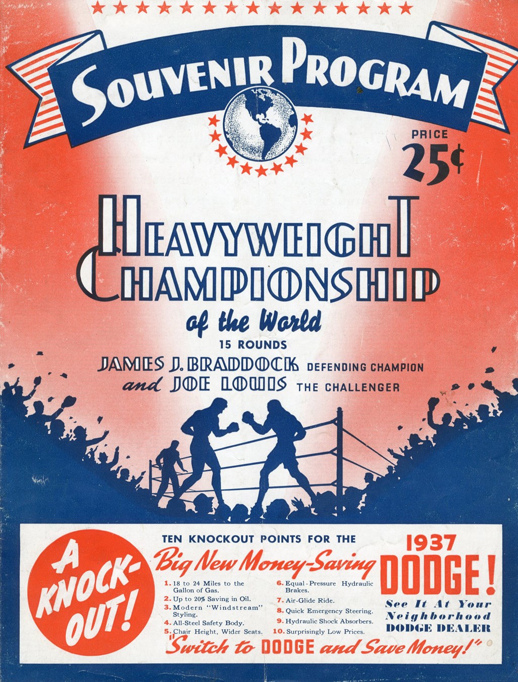 Muhammad Ali & Boxing - Louis-Braddock Official Program (1937)
