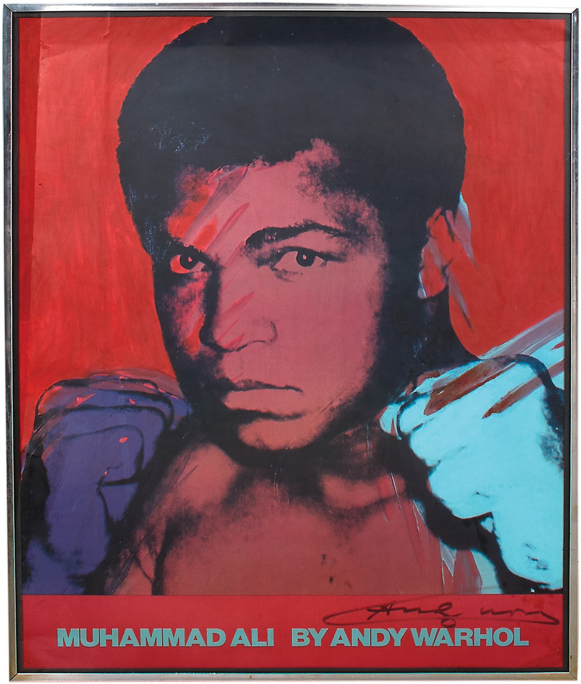 - 1978 Muhammad Ali Andy Warhol Exhibition Poster Artist Signed by Andy Warhol (PSA)