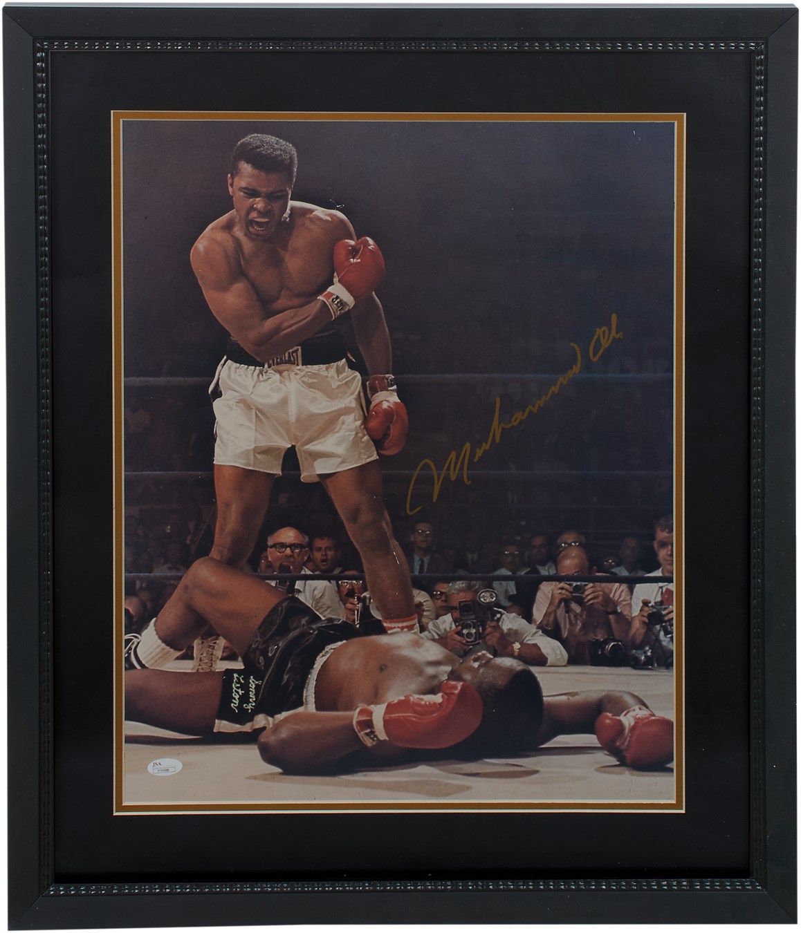Muhammad Ali Signed Photo Over Sonny Liston with Large Vintage Signature (JSA)