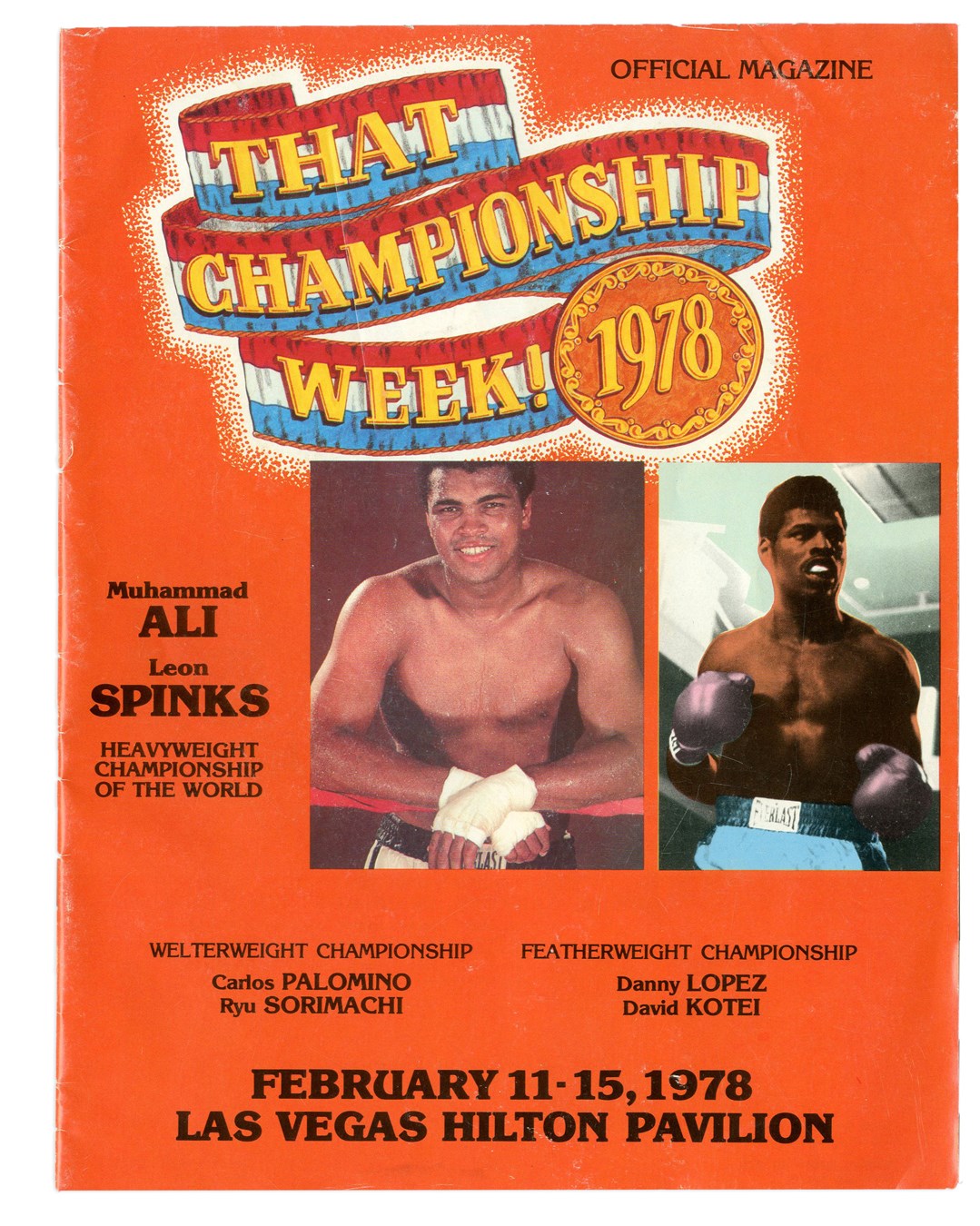- 1978 Muhammad Ali vs. Leon Spinks Boxing Site Program