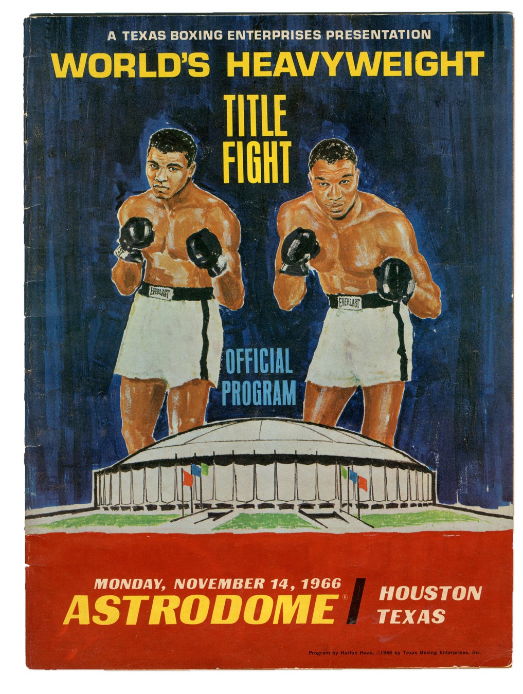 Muhammad Ali & Boxing - 1966 Muhammad Ali vs. Cleveland Williams Boxing Site Program
