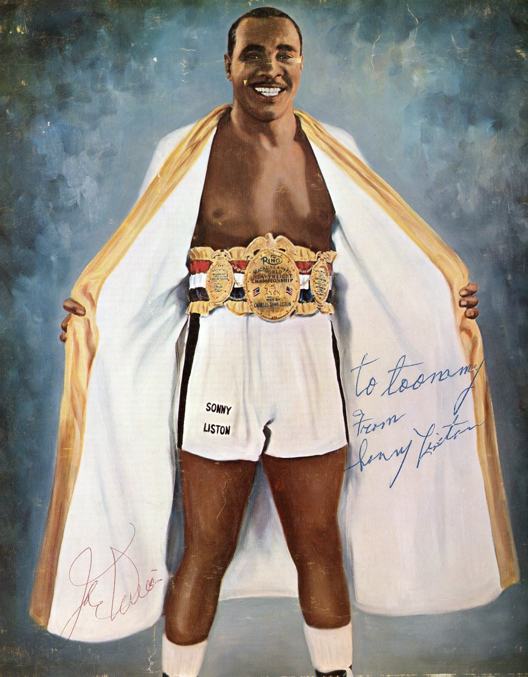 Muhammad Ali & Boxing - Sonny Liston & Joe Louis Signed Photograph (PSA)