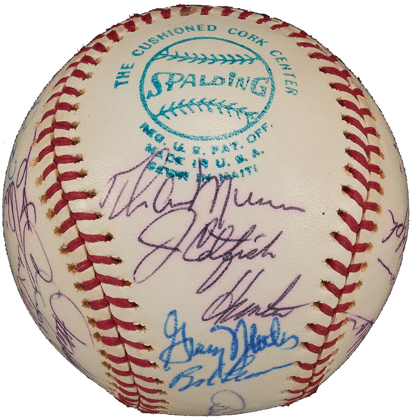 NY Yankees, Giants & Mets - 1976 New York Yankees Team-Signed Baseball with MVP Thurman Munson (PSA)