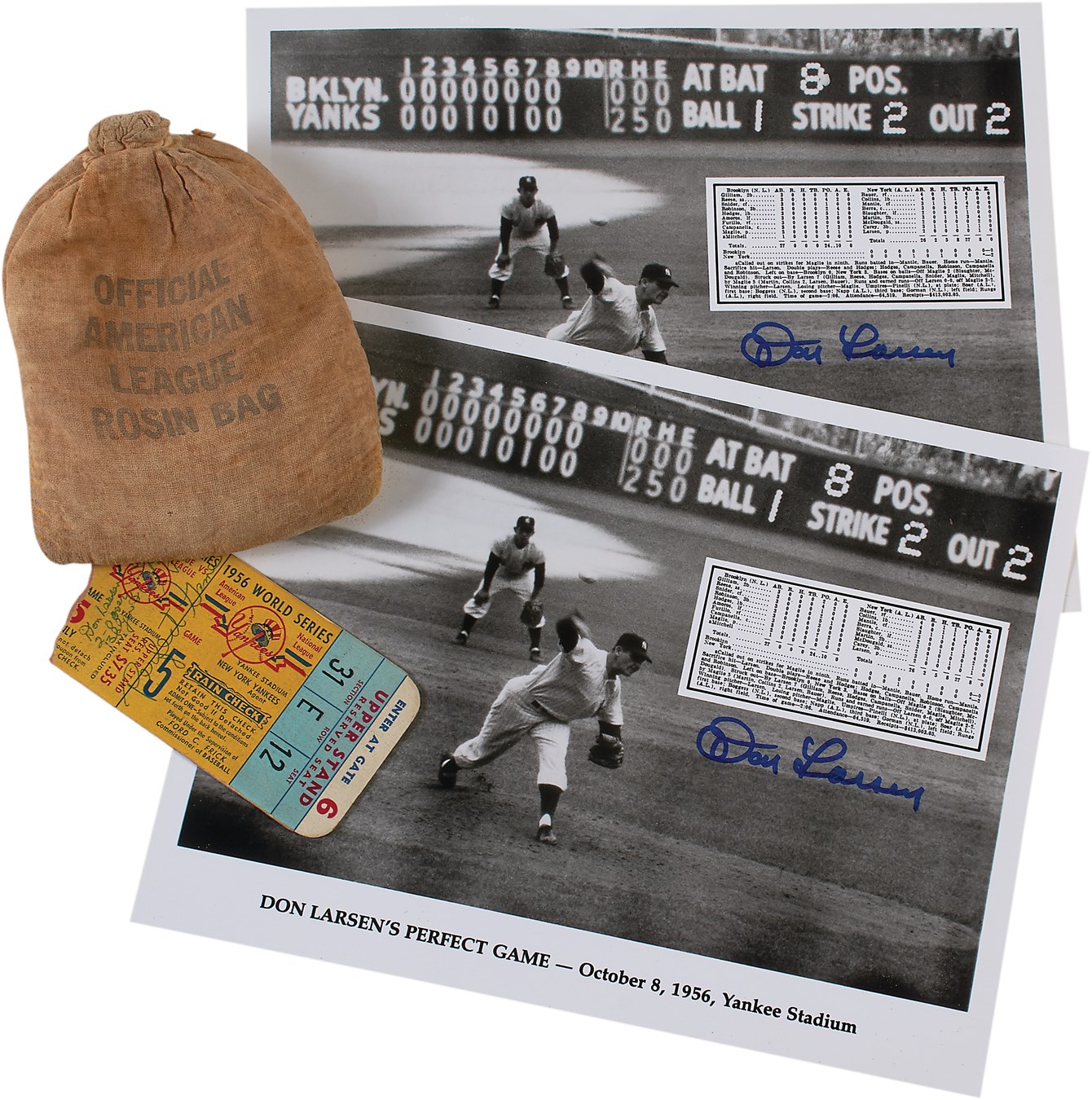 NY Yankees, Giants & Mets - 1956 Don Larsen Perfect Game Rosin Bag