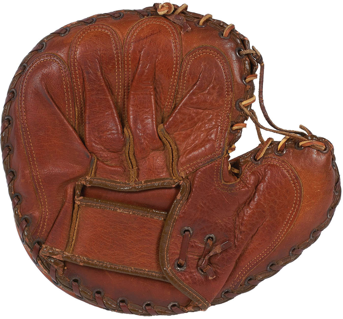 NY Yankees, Giants & Mets - 1938 New York Yankees Signed Bill Dickey Model Catcher's Mitt w/ Lou Gehrig (PSA)