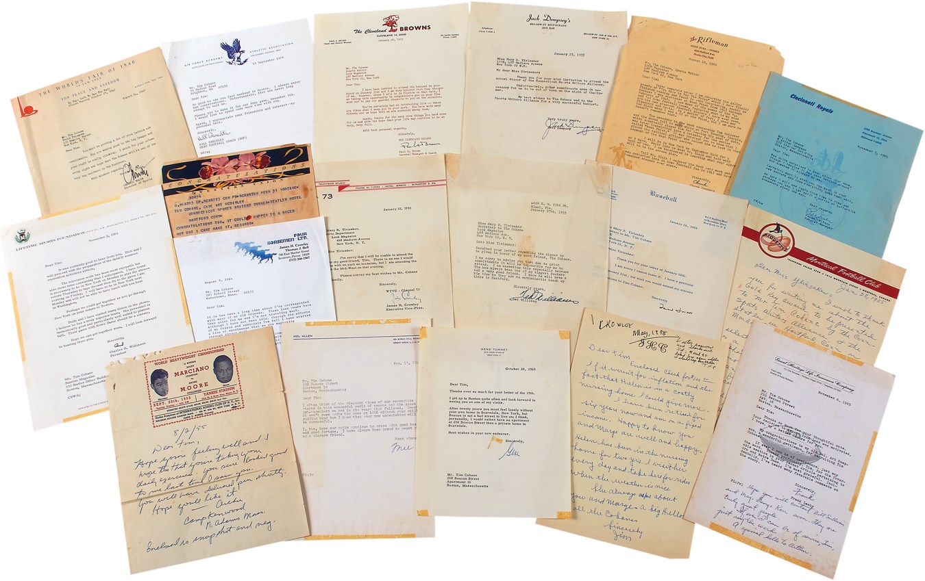 Autographed Letter Collection to Famed NY Sportswriter - with Big Names (300+)