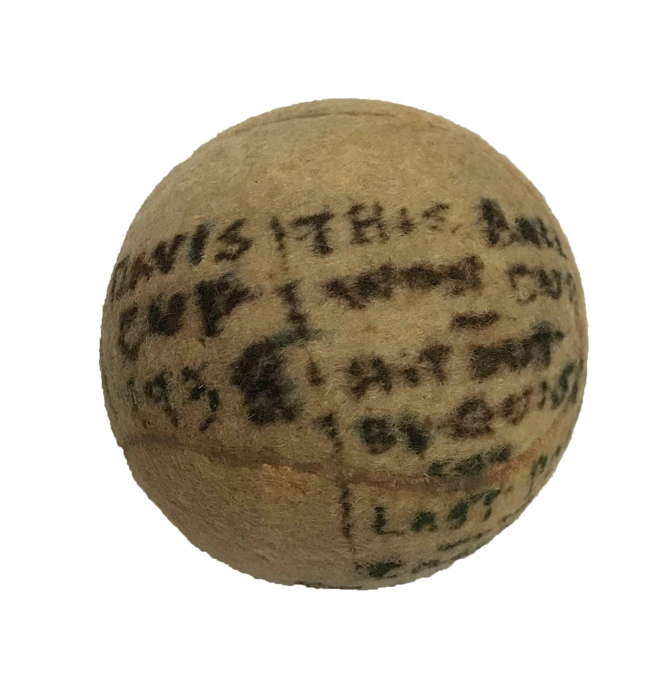 Olympics and All Sports - 1938 Davis Cup Winning "Last Point" Trophy Ball & Incredible Collection of Tennis Ephemera - from Estate of Line Judge Ellwood M. Powell