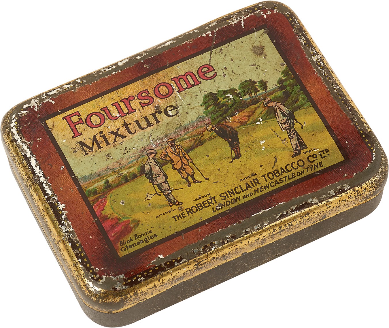 Olympics and All Sports - 19th Century "Foursome Mixture" Tobacco Tin