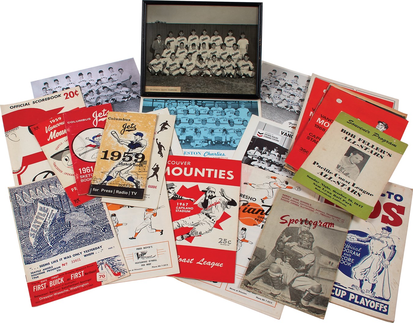 Olympics and All Sports - Fabulous 1930s Minor League Baseball Collection w/Bob Feller vs. PCL All-Stars Program (30)