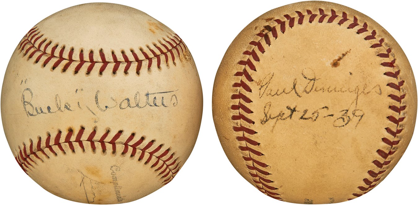 Pete Rose & Cincinnati Reds - Bucky Walters & Paul Derringer 1939 Cincinnati Reds Single-Signed ONL Baseballs (2)