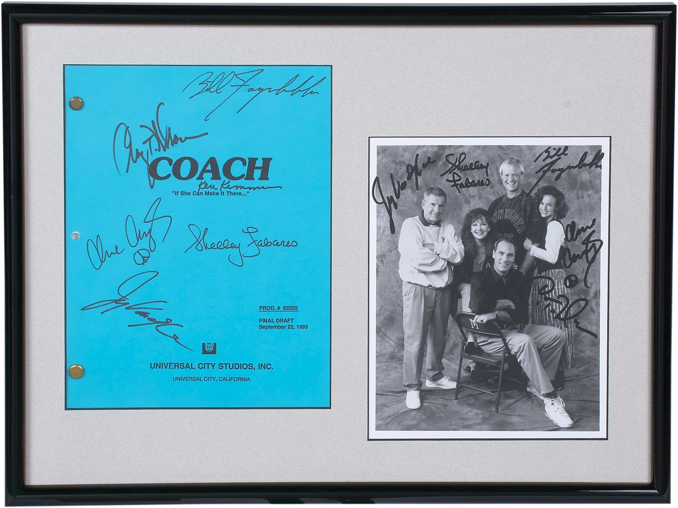 Pop Culture Autographs - "Coach" Signed Script and Photograph