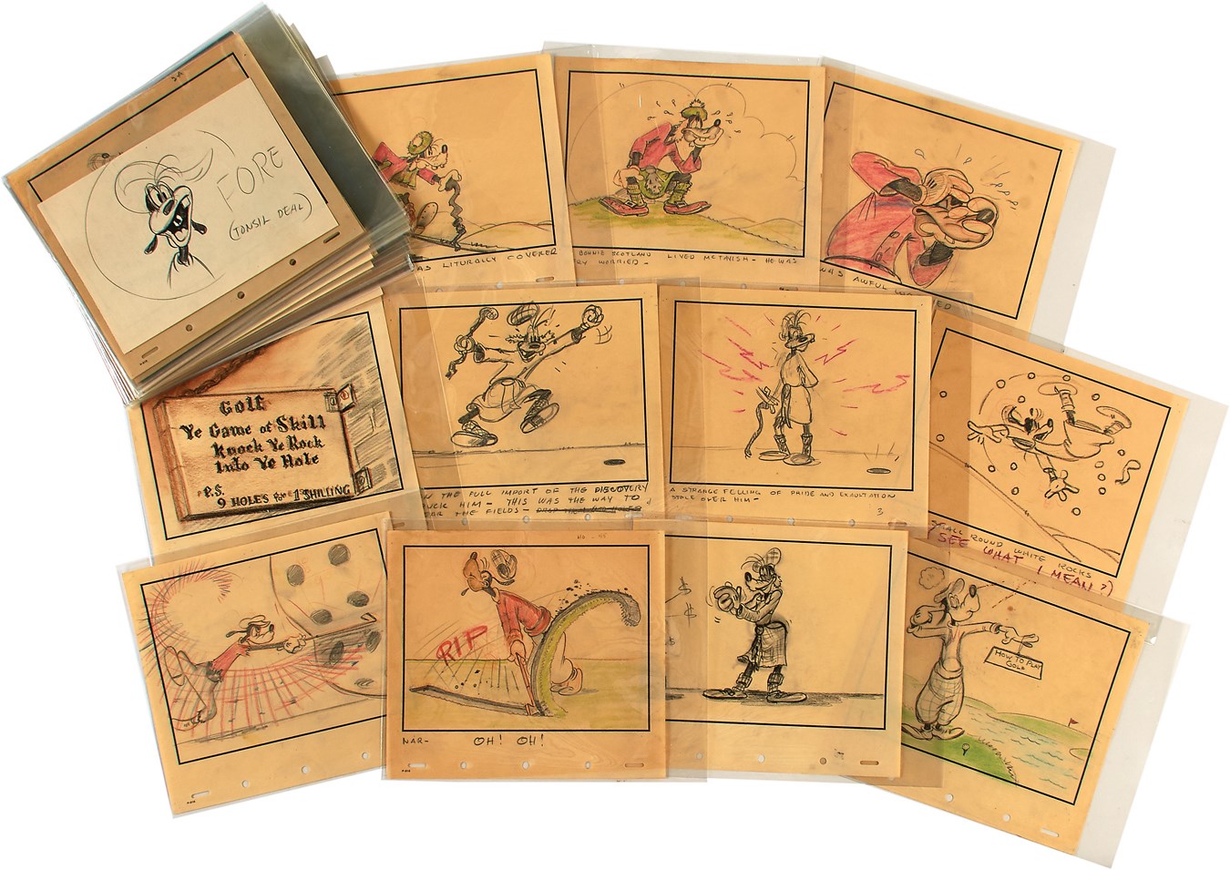 Pop Culture Autographs - 1941 Goofy "How to Play Golf" Original Storyboard Drawings (51)