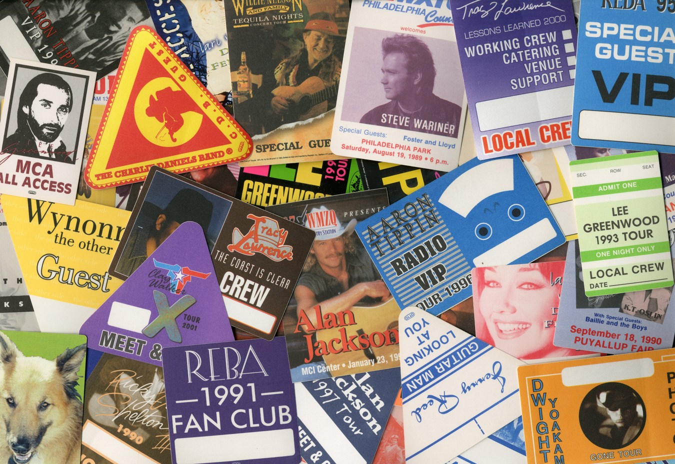 Rock 'N' Roll - Big 1980s-90s Country Music Concert Backstage Pass Collection from Otto (175+)