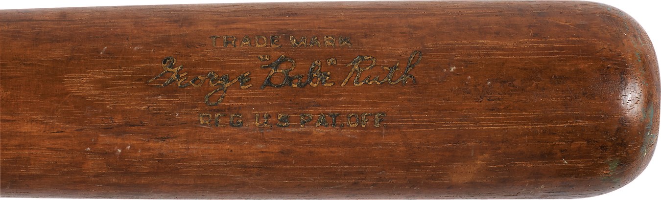 - 1931 Babe Ruth Signed Game Used Bat (PSA 9)