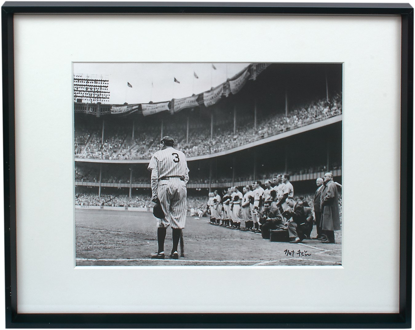 - 1948 "Babe Bows Out" Signed by Nat Fein - from Original Negative