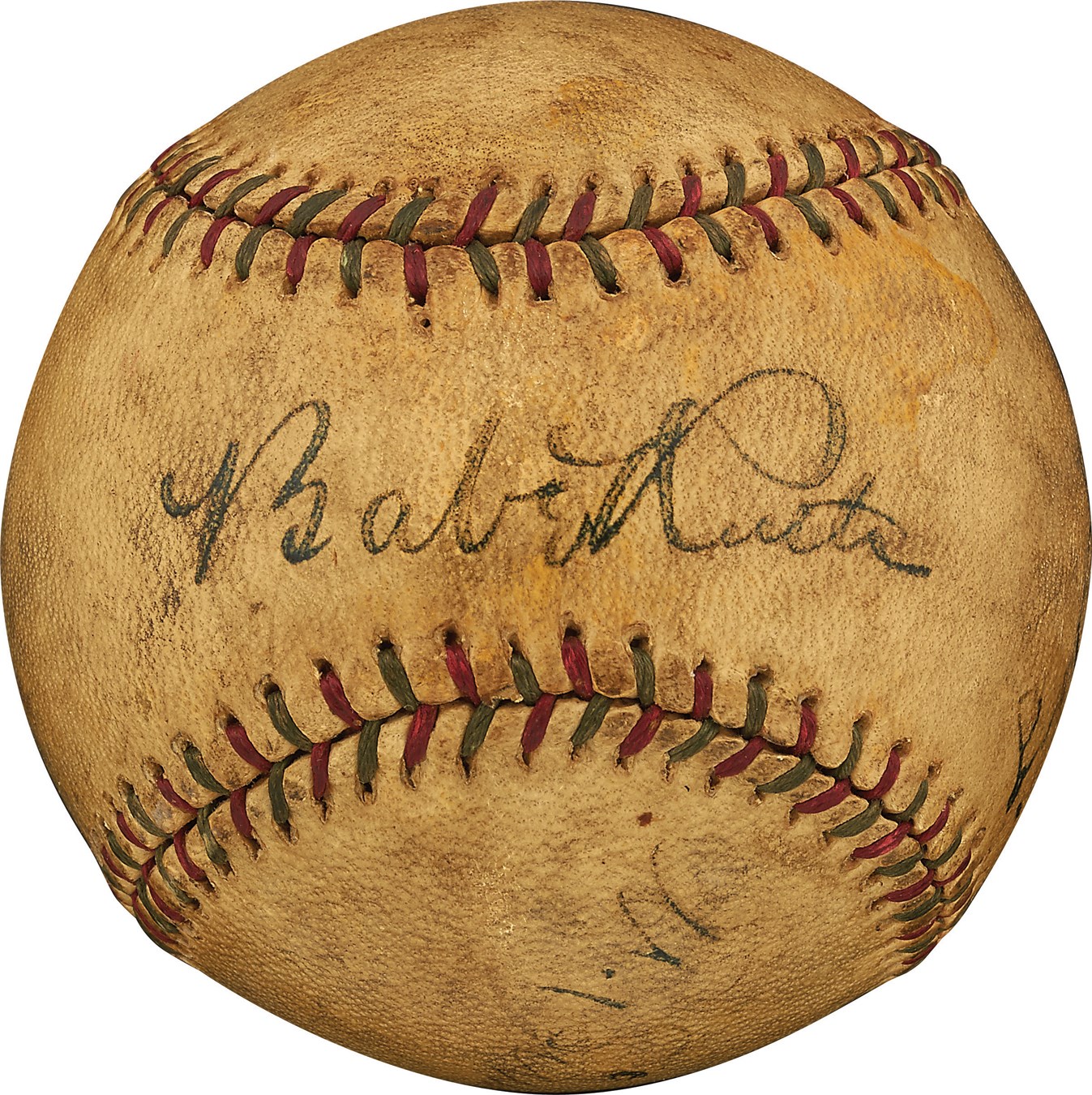 Ruth and Gehrig - 1928 Babe Ruth, Lou Gehrig & Al Simmons Signed Baseball (PSA)