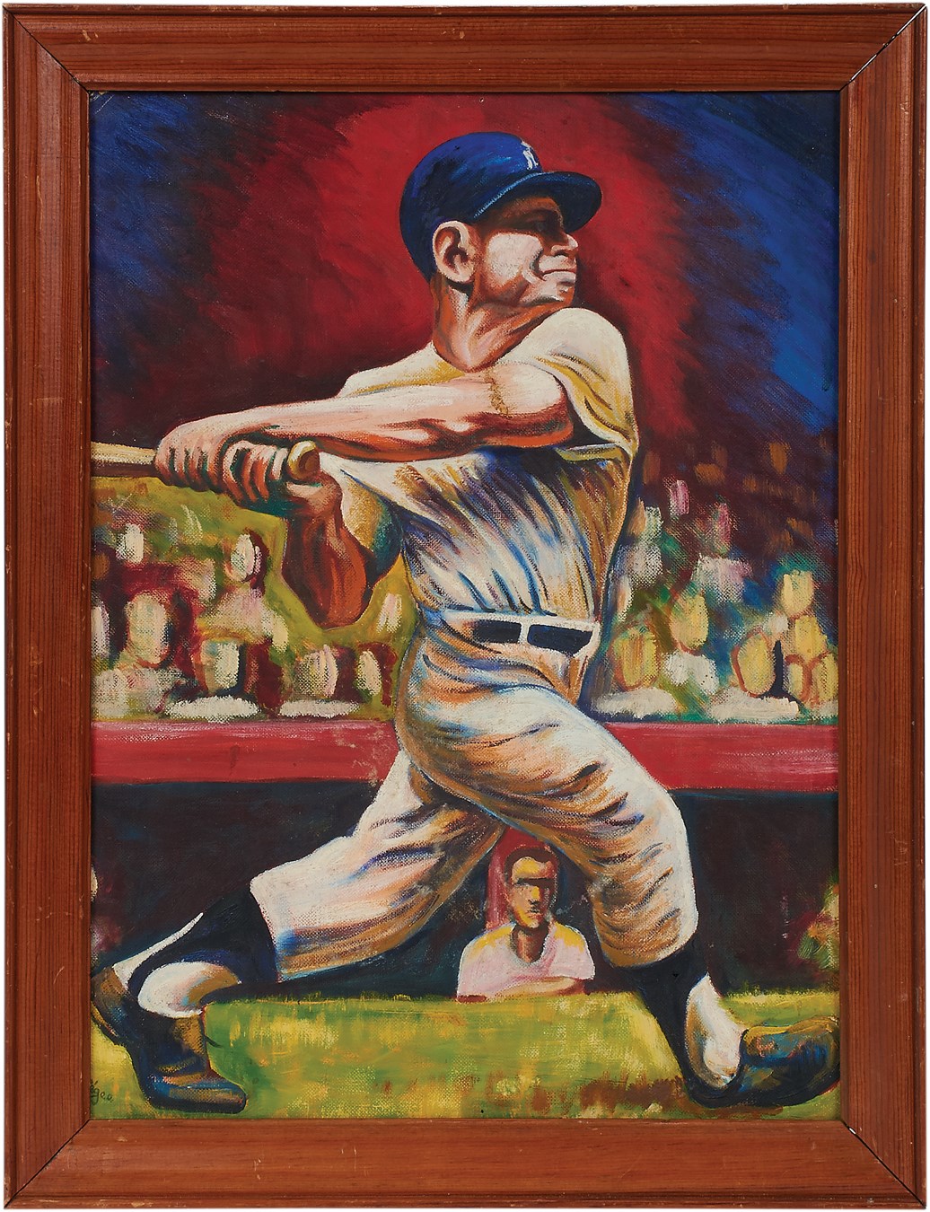 Sports Fine Art - Exceptional 1964 Mickey Mantle Abstract Oil on Canvas by Pat Young