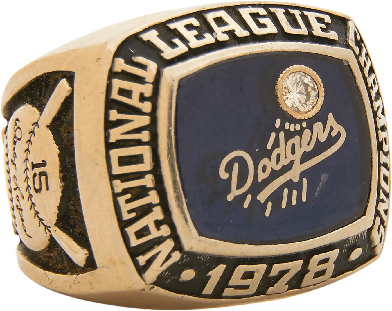 Davey Lopes 1978 N.L. Champion Los Angeles Dodgers World Series Ring (Lopes LOA)