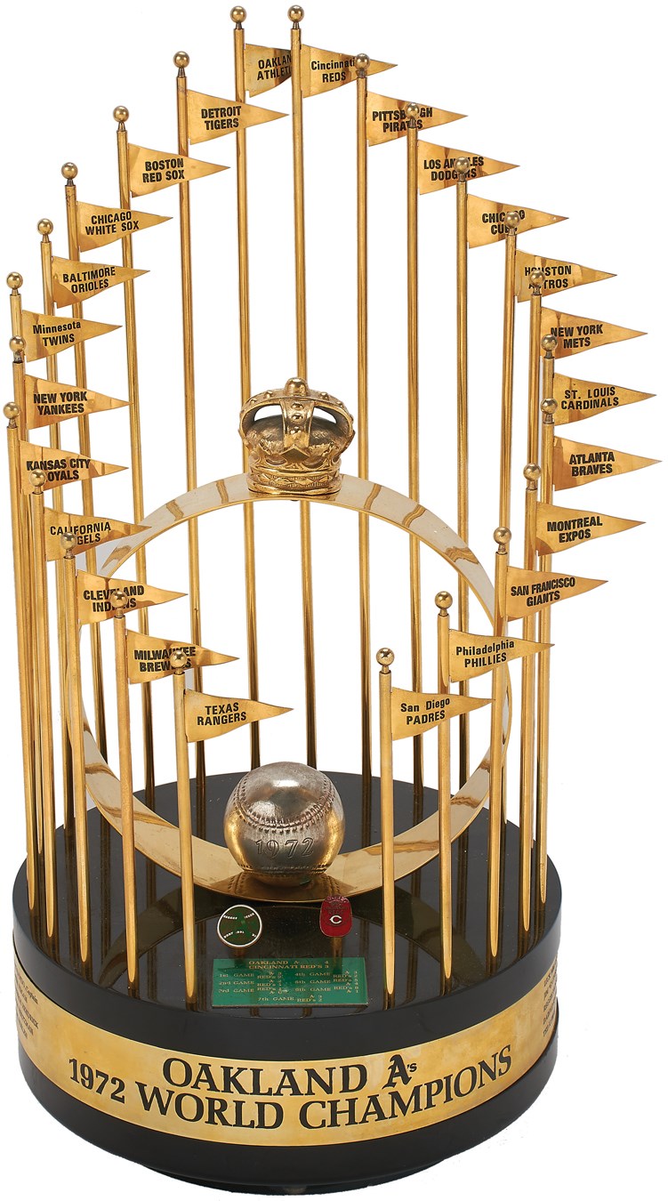 - 1972 Oakland Athletics Team Presentation "TEAM" Trophy (Huge 23" Tall) - Presented to Matty Alou