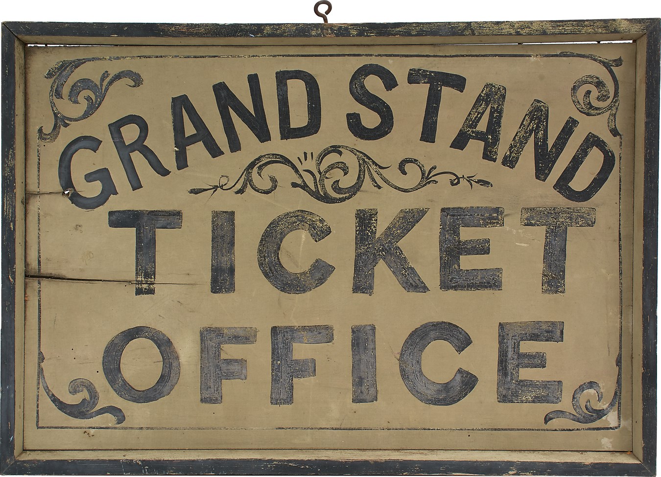 Stadium Artifacts - Resplendent 1870s Grandstand Ticket Office Sign