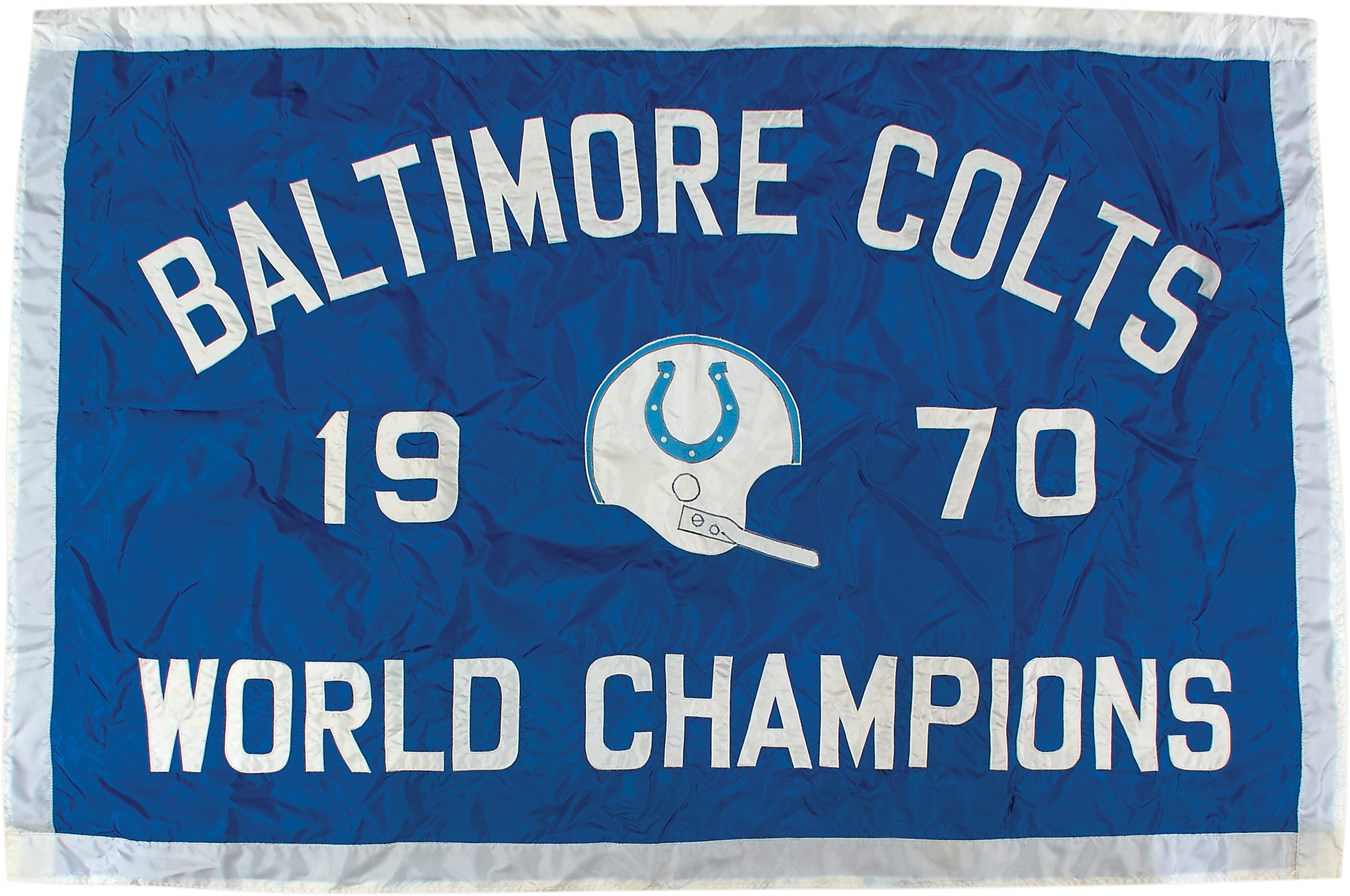 Stadium Artifacts - 1970 World Champion Baltimore Colts Stadium Banner