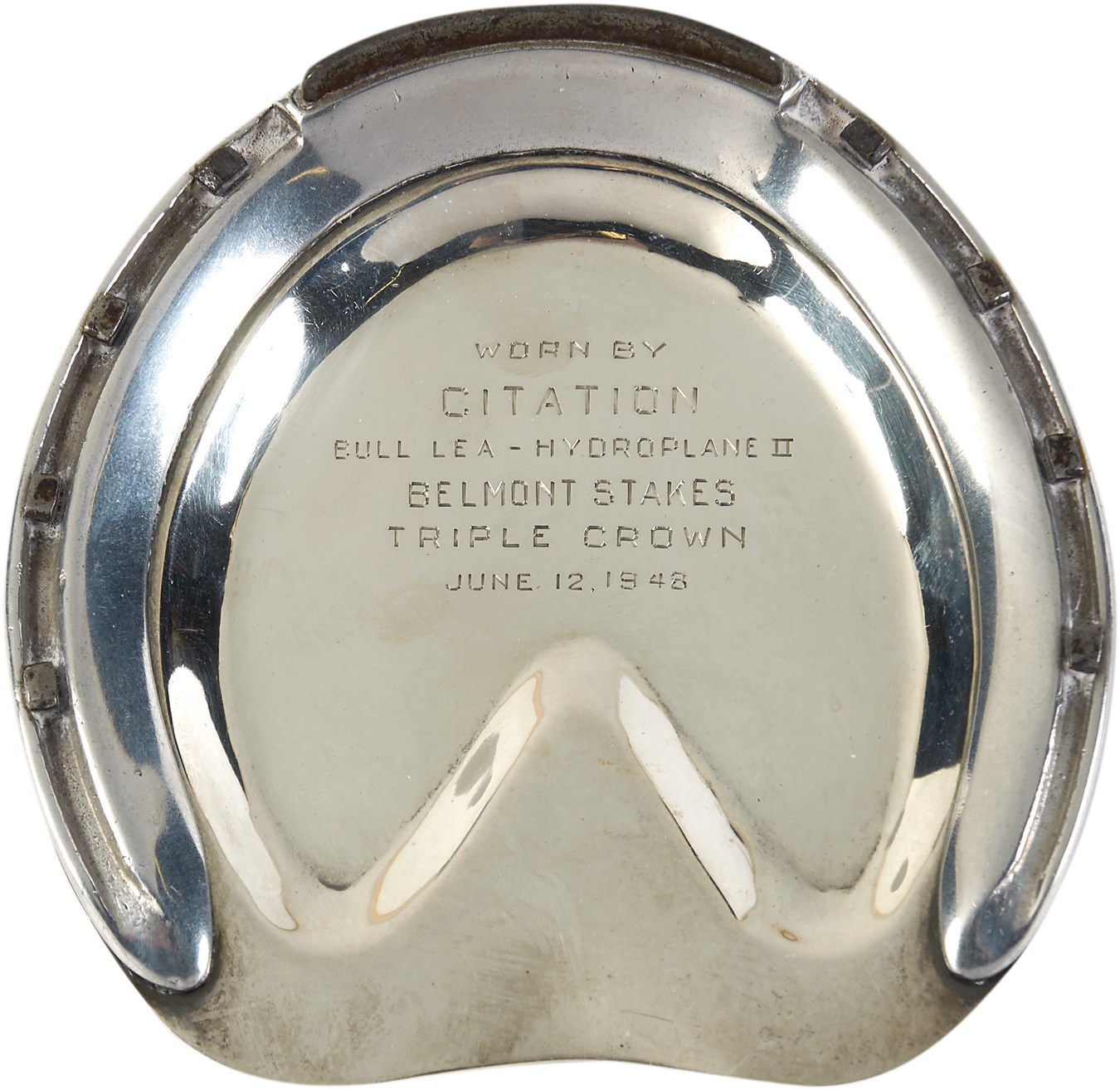 "Citation" 1948 Belmont Stakes Winning Triple Crown Horseshoe